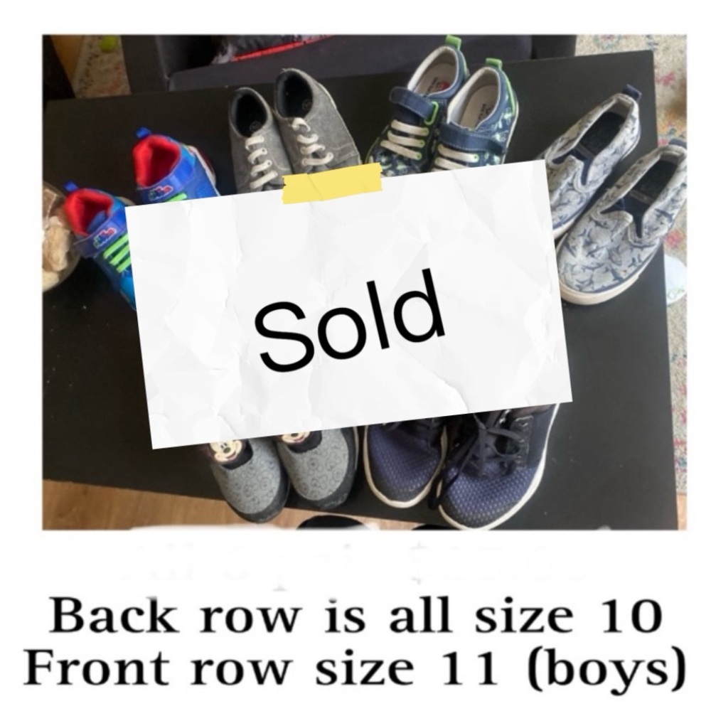 6 pair boys shoes sizes 10 & 11